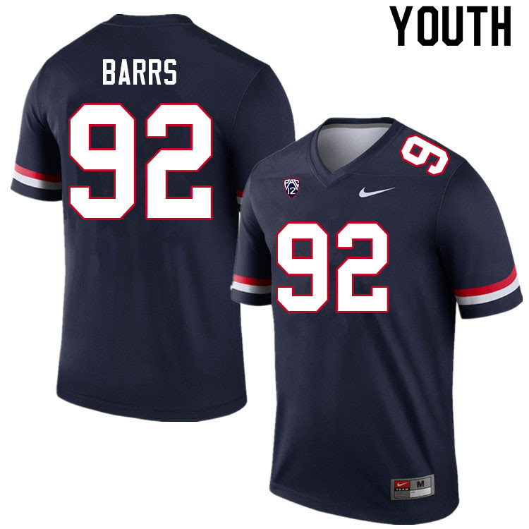Youth #92 Kyon Barrs Arizona Wildcats College Football Jerseys Sale-Navy - Click Image to Close